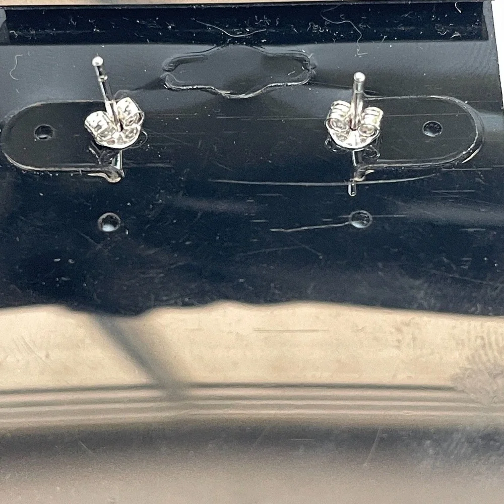 Girls Stud Earrings Pave Circle 1‎ cm across .925 Sterling Silver NWOT